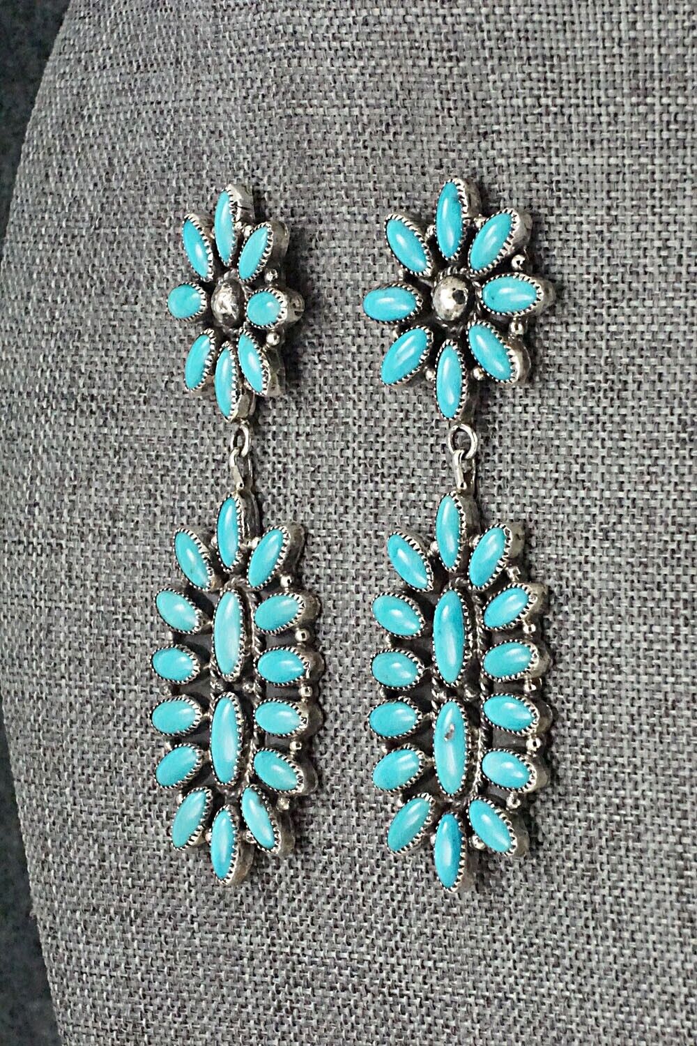 Turquoise & Sterling Silver Earrings - Anthony Skeets