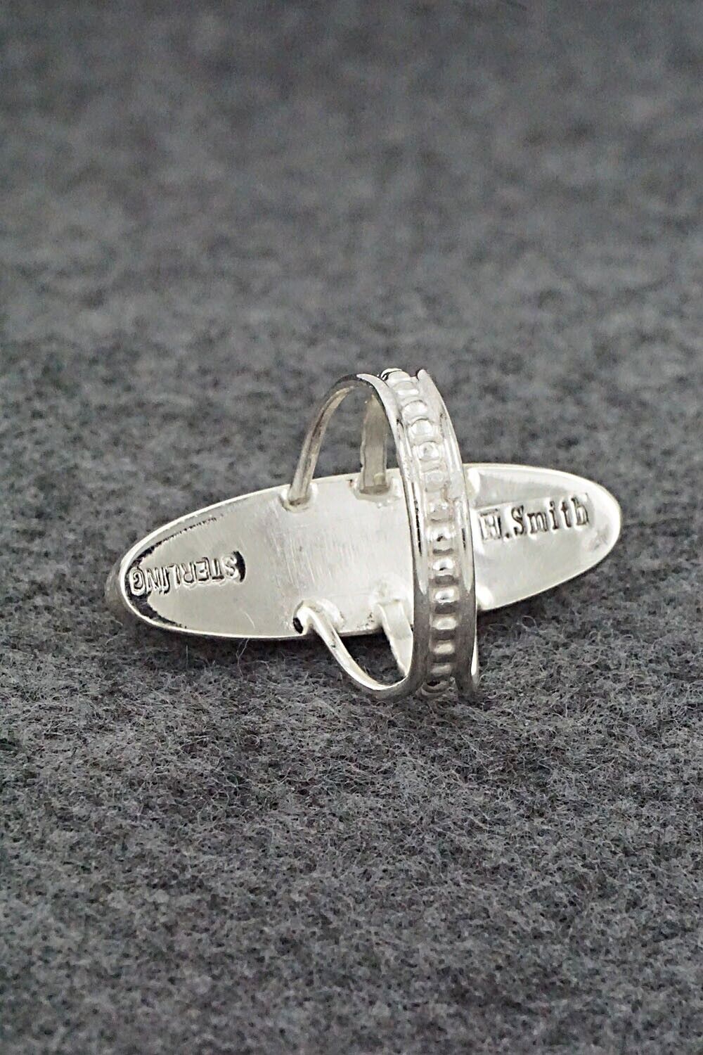Spiny Oyster, Lapis & Sterling Silver Ring - Harold Smith - Size 8.5