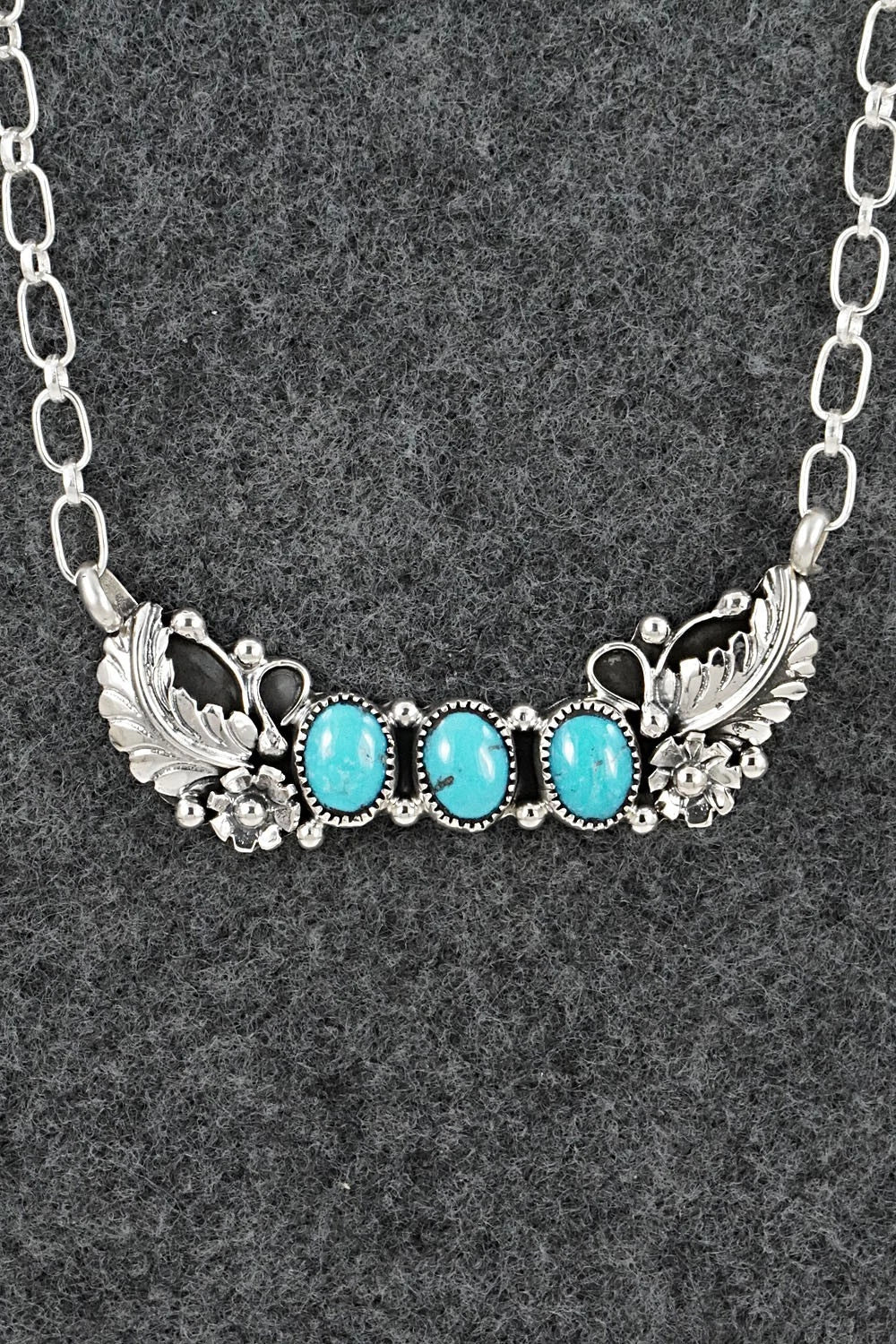 Turquoise & Sterling Silver Necklace - Gwendolyn Burnside
