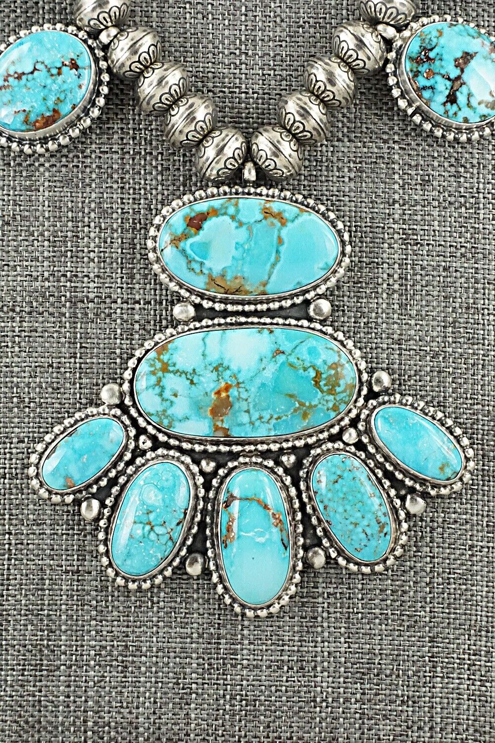 Turquoise & Sterling Silver Necklace and Earrings Set - Randy Boyd