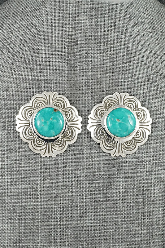 Turquoise & Sterling Silver Earrings - Arnold Blackgoat