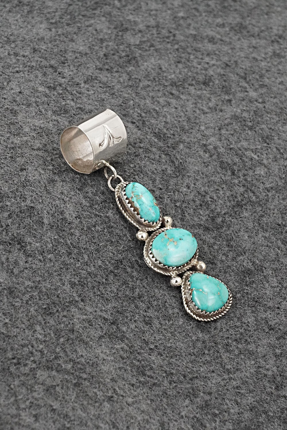 Turquoise & Sterling Silver Pendant - Ernest Hawthorne
