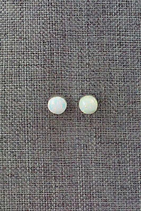 Opalite & Sterling Silver Inlay Earrings - Bonnie Quam