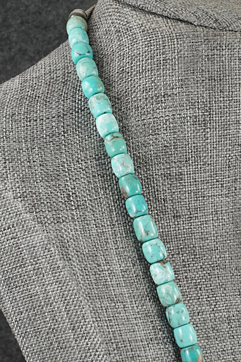 Turquoise & Sterling Silver Necklace 20" - Doreen Jake