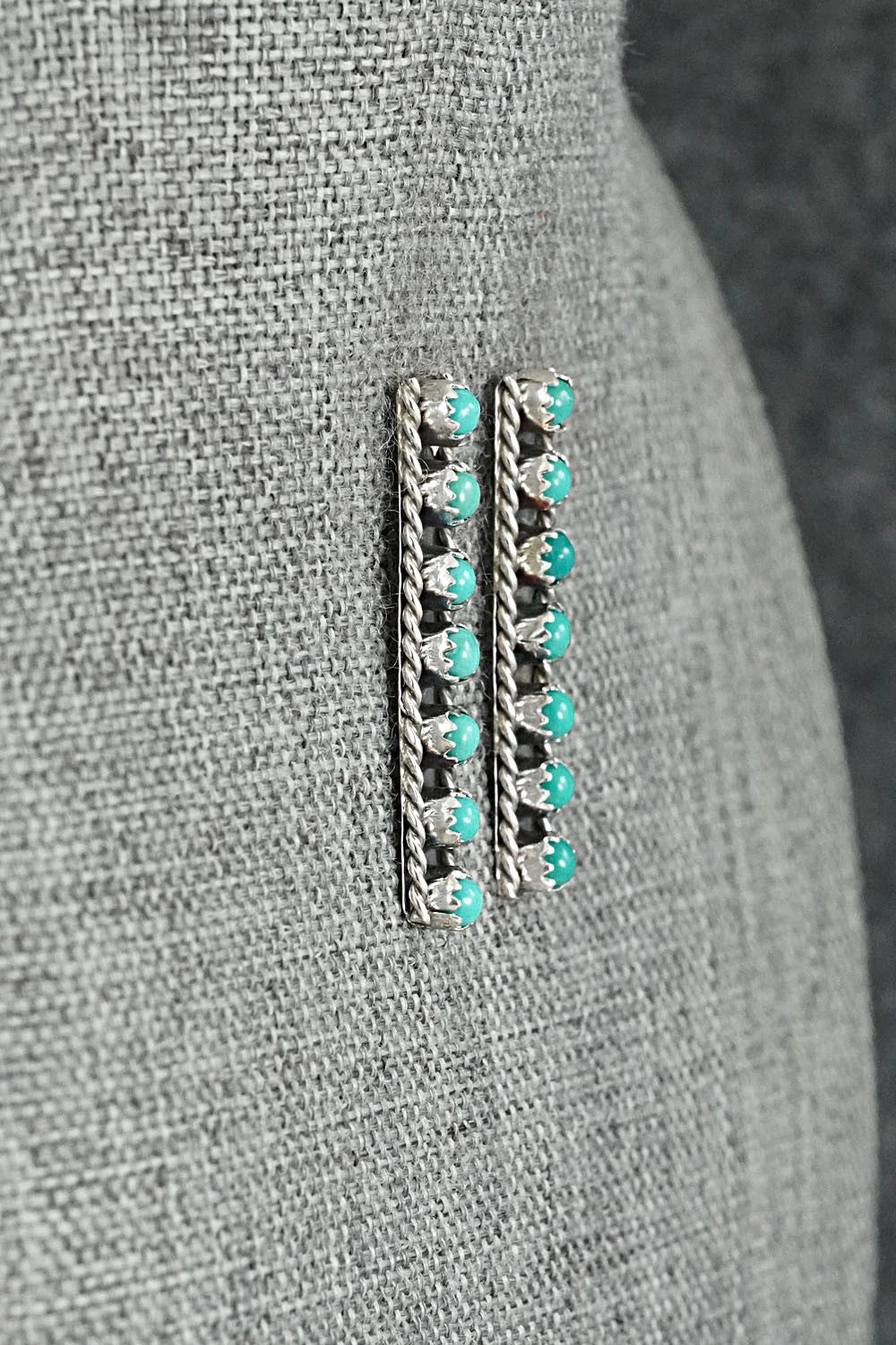 Turquoise & Sterling Silver Earrings - Dominic Duboise