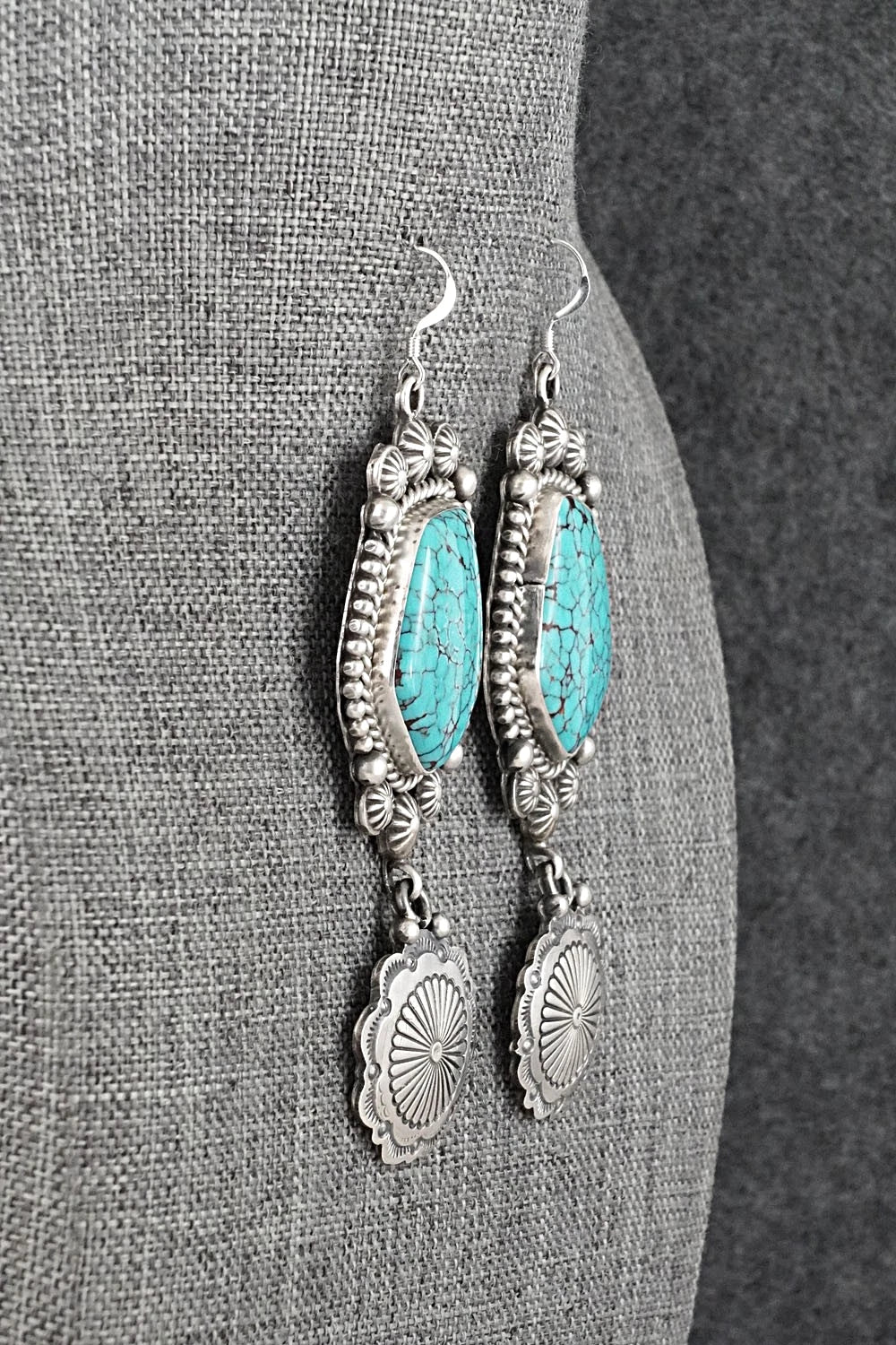 Turquoise & Sterling Silver Earrings - Michael Calladitto