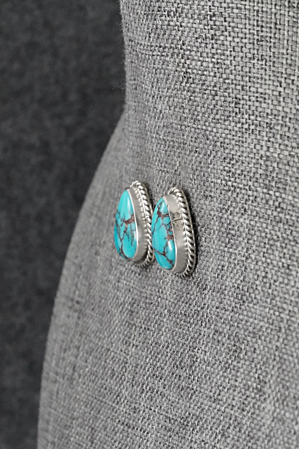 Turquoise & Sterling Silver Earrings - Eugene Gruber