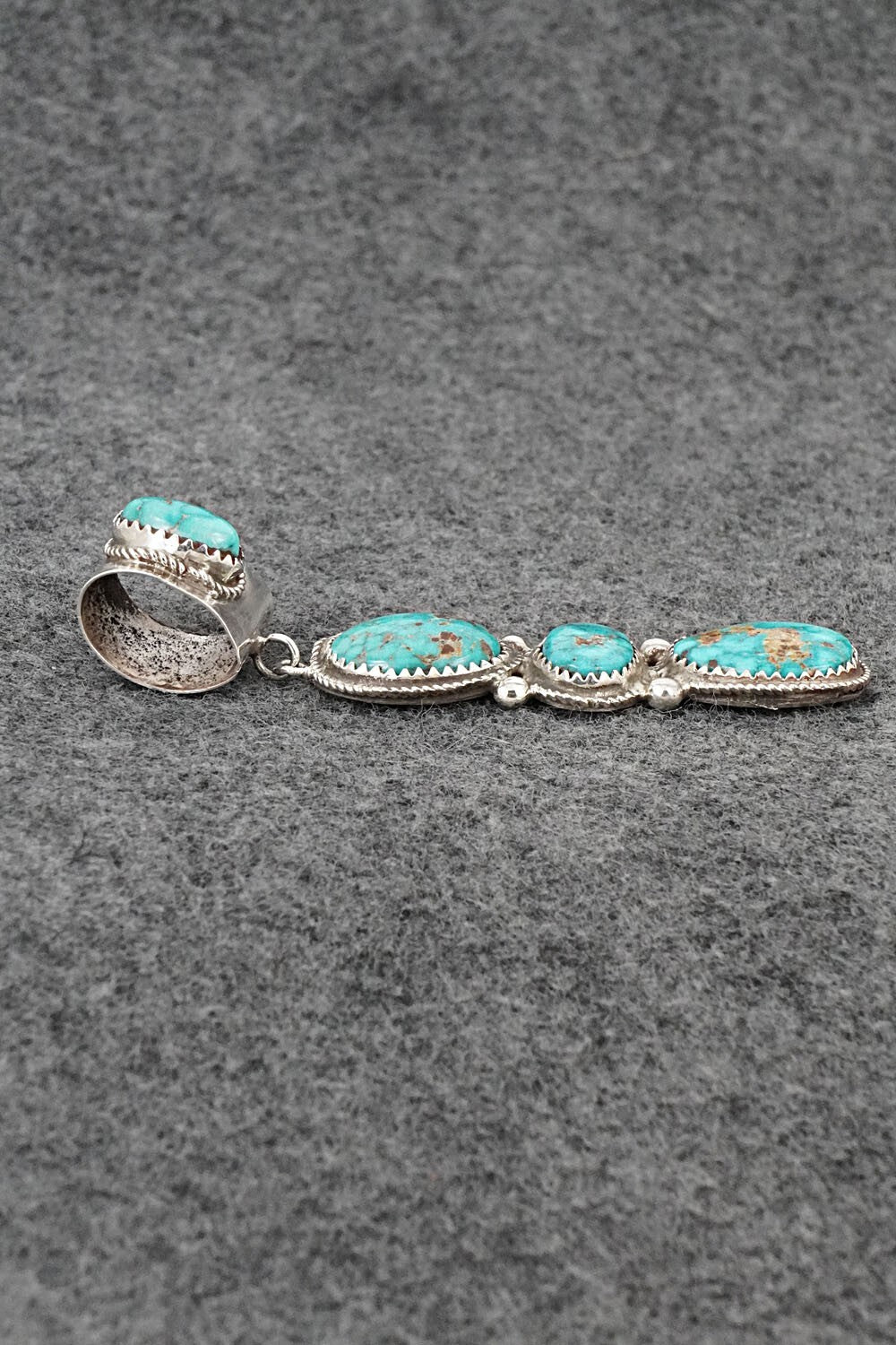 Turquoise & Sterling Silver Pendant - Ernest Hawthorne