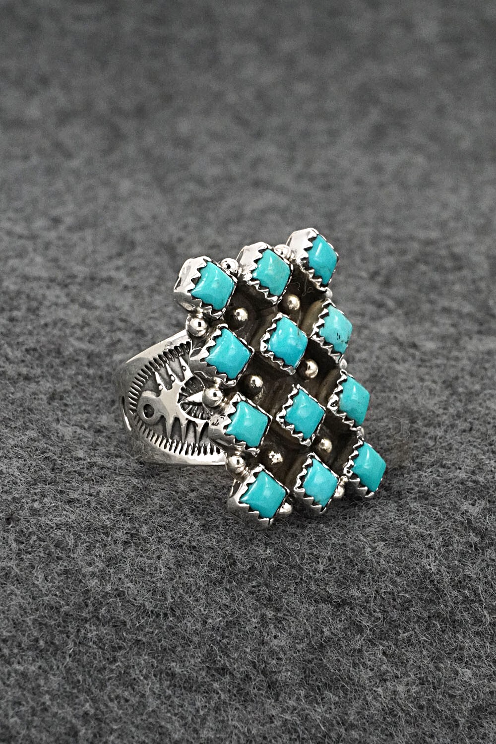 Turquoise & Sterling Silver Ring - Verley Betone - Size 6.5