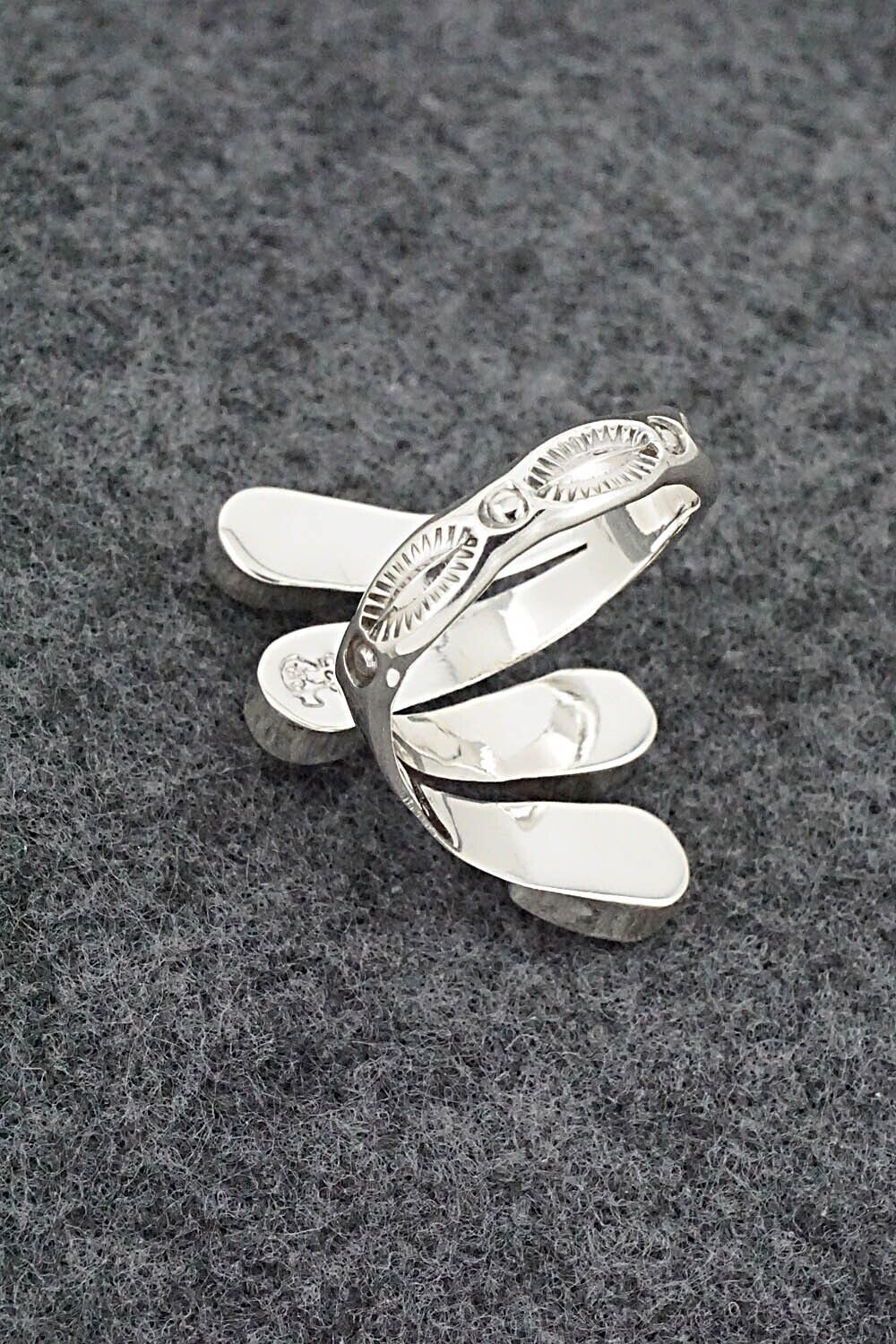 Coral & Sterling Silver Ring - Thomas Yazzie - Size 9.5