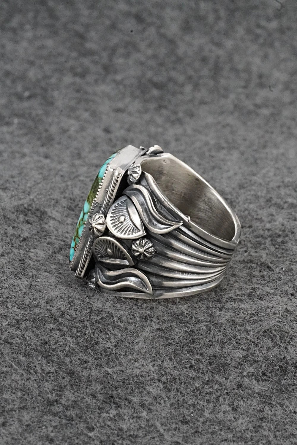 Turquoise & Sterling Silver Ring - Delbert Gordon - Size 11.5