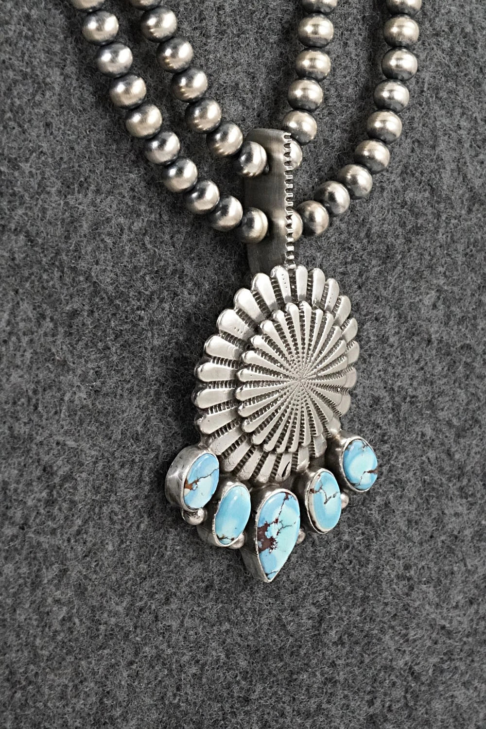 Turquoise & Sterling Silver Necklace - Tom Lewis