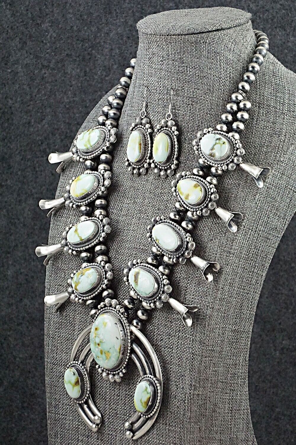 Variscite & Sterling Silver Squash Blossom Set - Tom Lewis