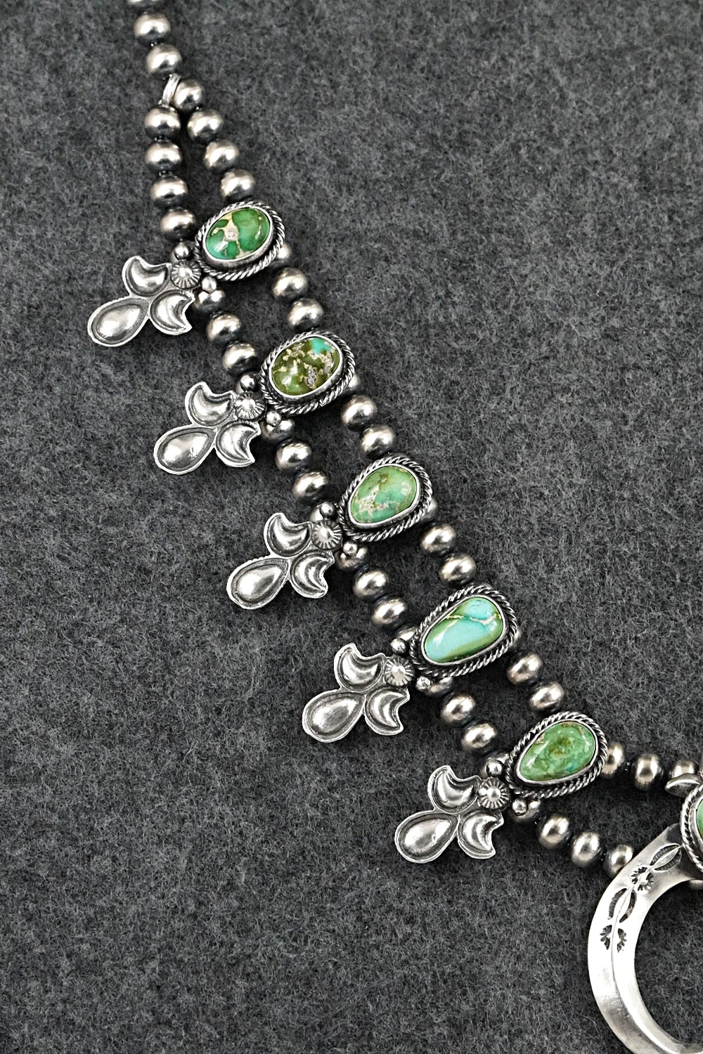 Turquoise & Sterling Silver Squash Blossom Set - Adrienne Gordon