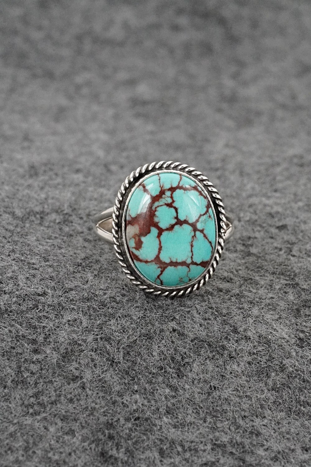 Turquoise & Sterling Silver Ring - Eugene Gruber - Size 9.5