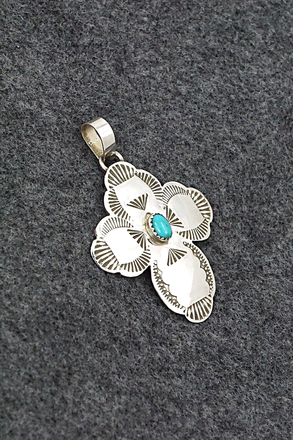 Turquoise & Sterling Silver Pendant - Bertha Begay