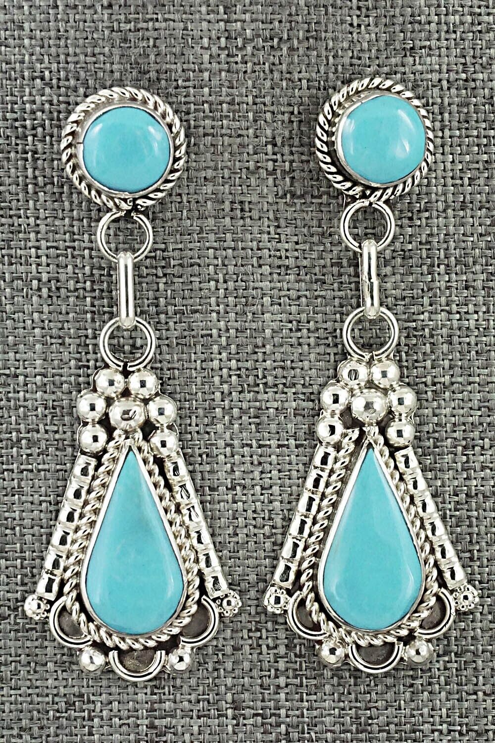 Turquoise & Sterling Silver Earrings - Juanita Yatsatie