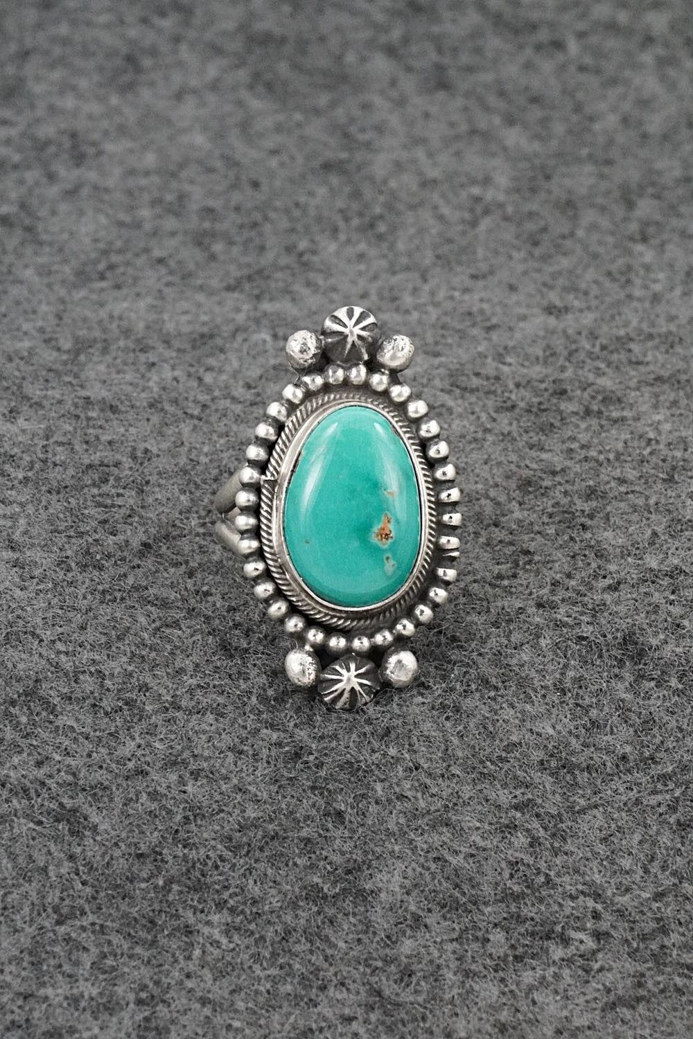 Turquoise & Sterling Silver Ring - Darrin Livingston - Size 8