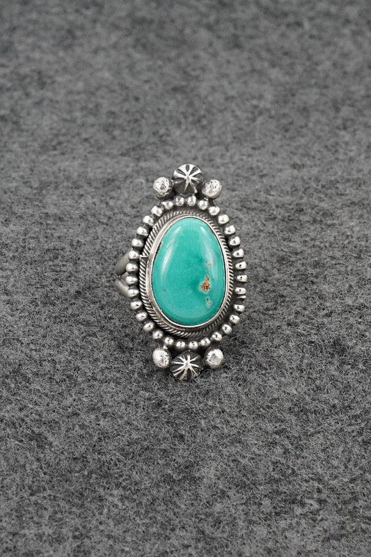 Turquoise & Sterling Silver Ring - Darrin Livingston - Size 8