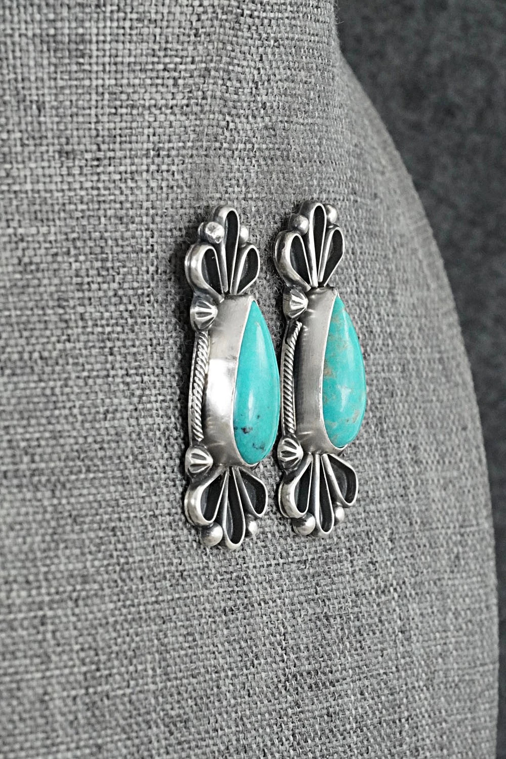 Turquoise & Sterling Silver Earrings - Bobby Johnson