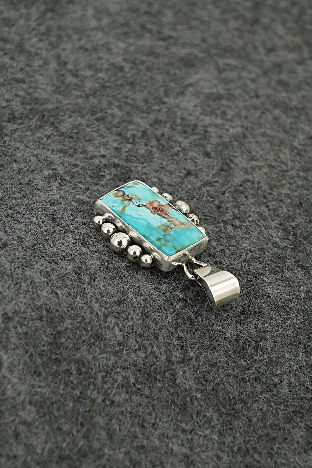 Turquoise & Sterling Silver Pendant - Eugene Gruber