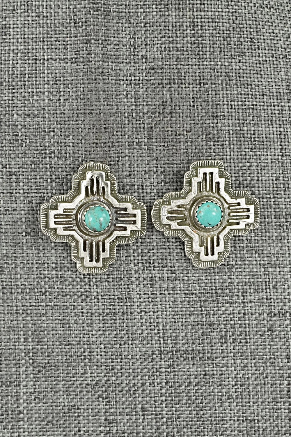 Turquoise & Sterling Silver Earrings - Robinson Martinez