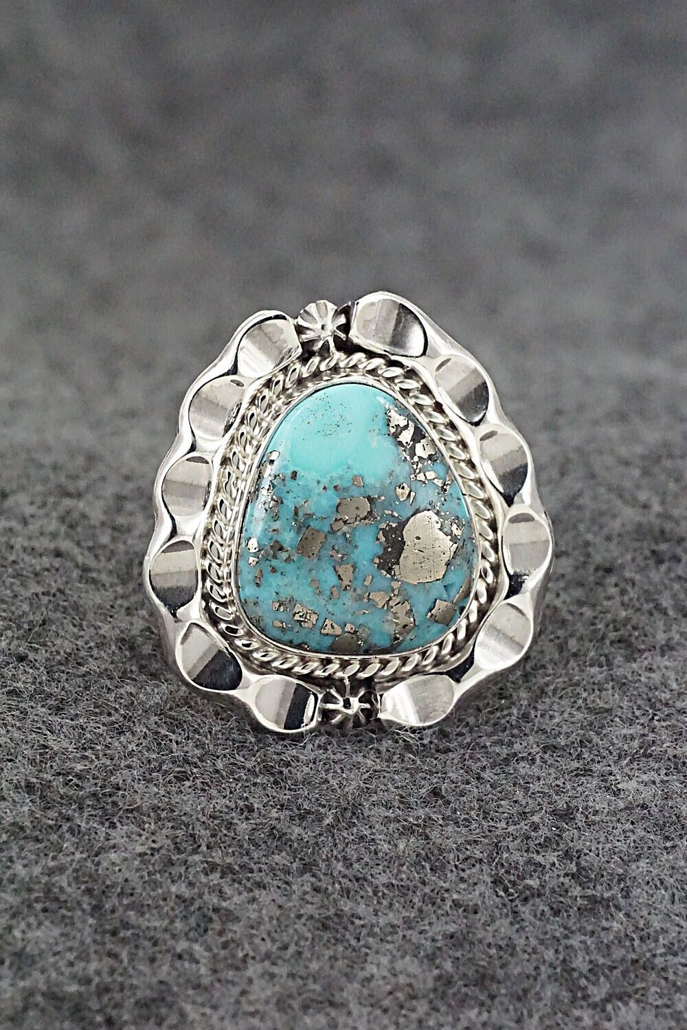 Turquoise & Sterling Silver Ring - Samuel Yellowhair - Size 6.5