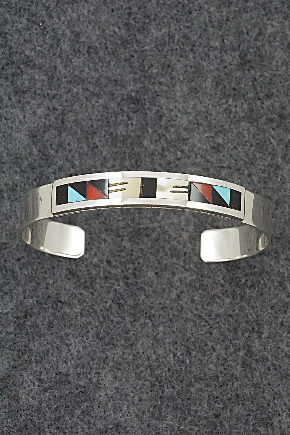 Multi-Stone & Sterling Silver Inlay Bracelet - Leander Othole