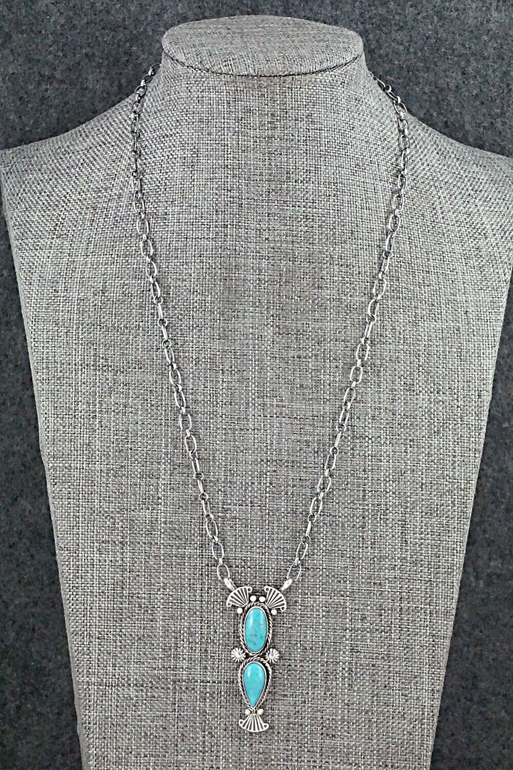 Turquoise & Sterling Silver Necklace - Verley Betone