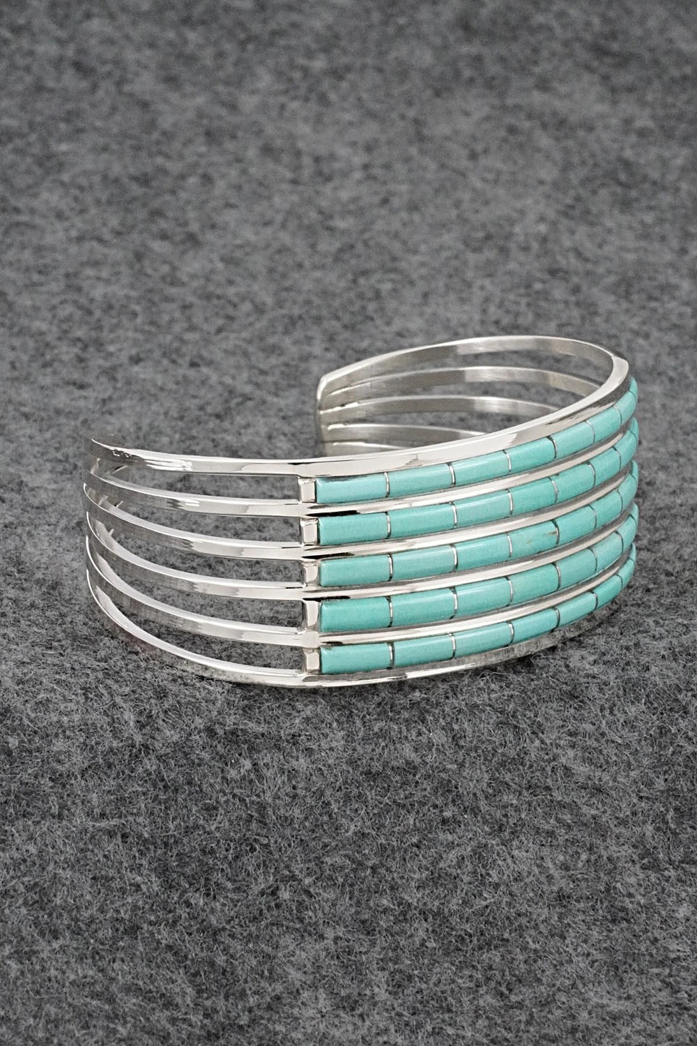 Turquoise & Sterling Silver Inlay Bracelet - Anson Wallace