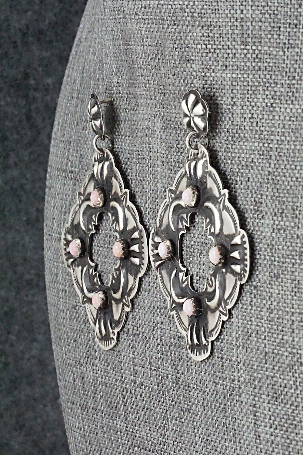 Pink Conch Shell & Sterling Silver Earrings - Leander Tahe