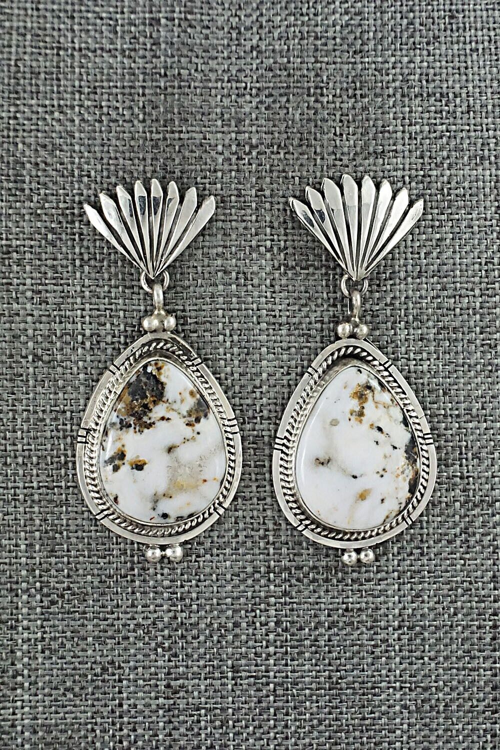 White Buffalo & Sterling Silver Earrings - Annie Spencer