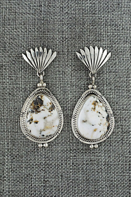 White Buffalo & Sterling Silver Earrings - Annie Spencer