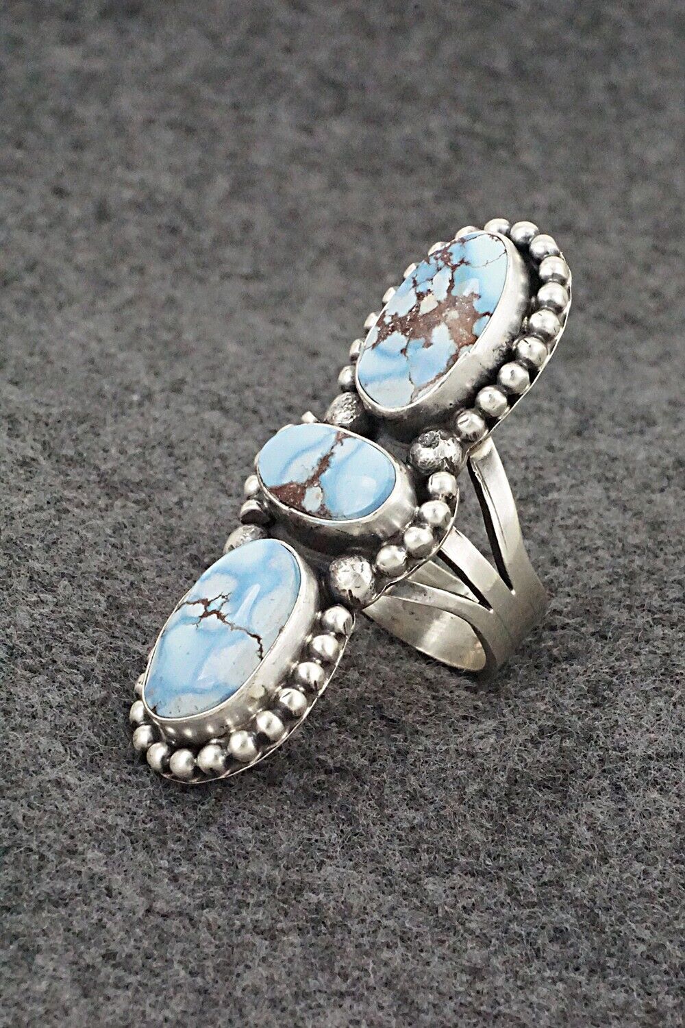 Turquoise & Sterling Silver Ring - Bobby Johnson - Size 8.5