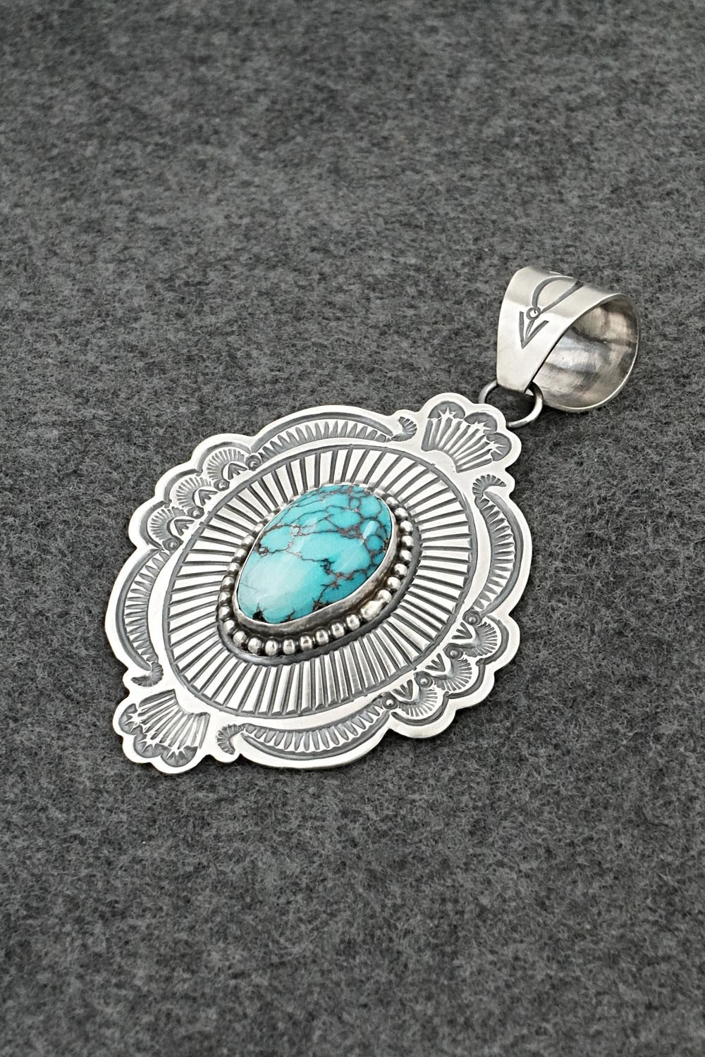 Turquoise & Sterling Silver Pendant - Arnold Blackgoat