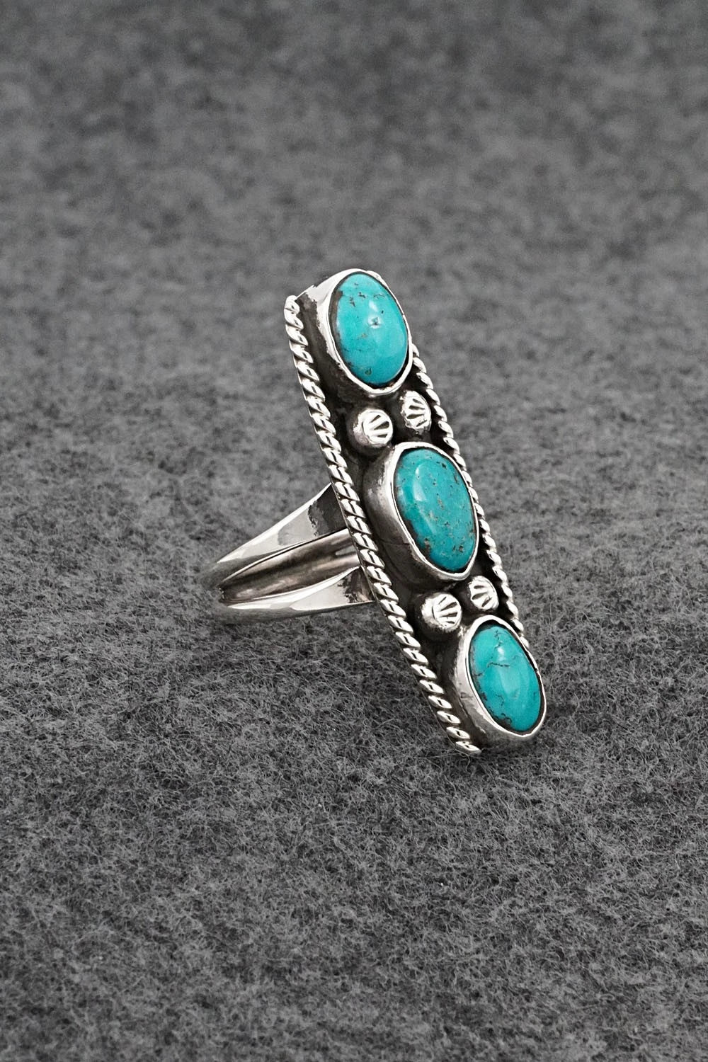 Turquoise & Sterling Silver Ring - Priscilla Reeder - Size 8