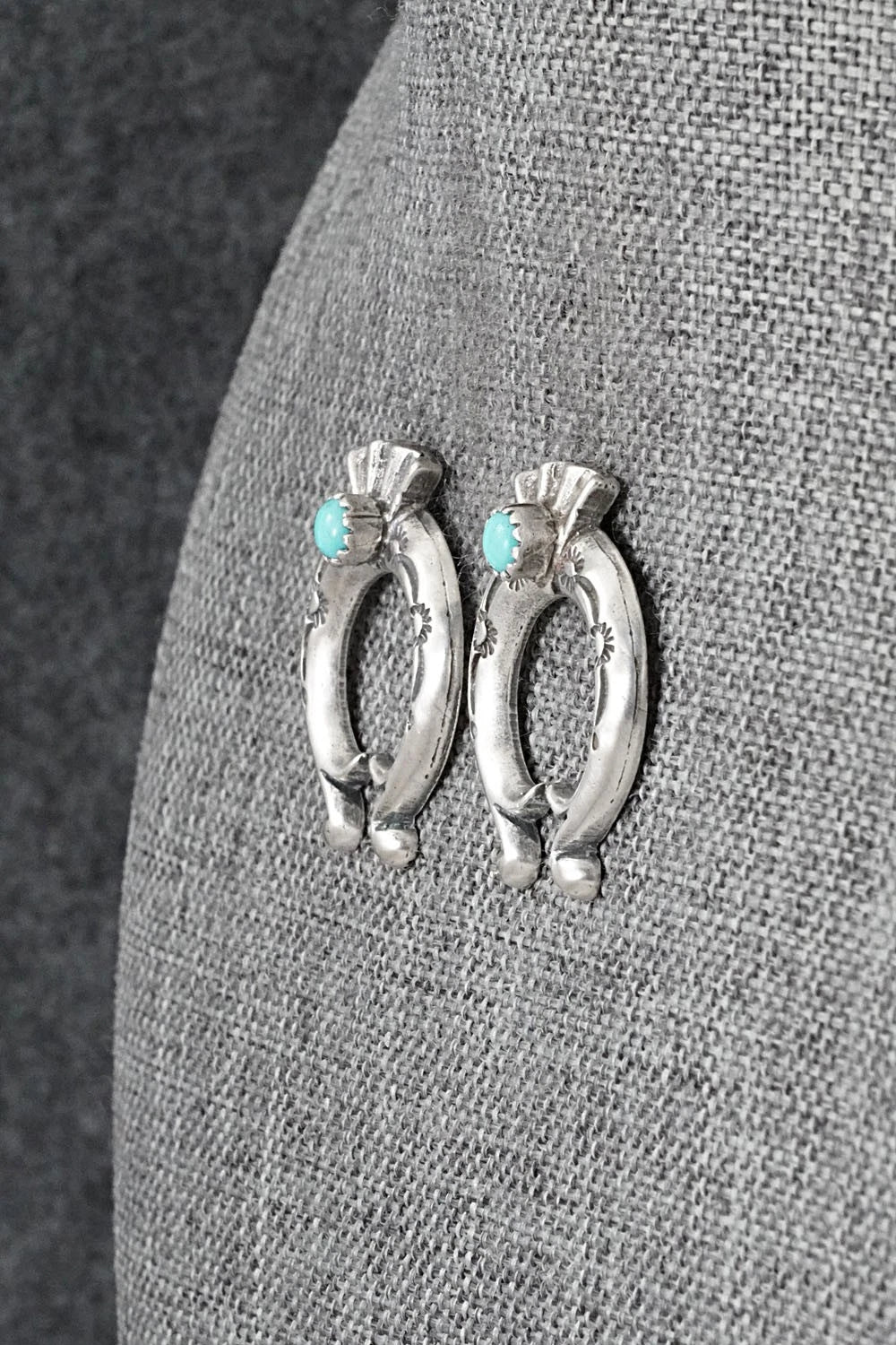 Turquoise & Sterling Silver Earrings - Adrienne Gordon