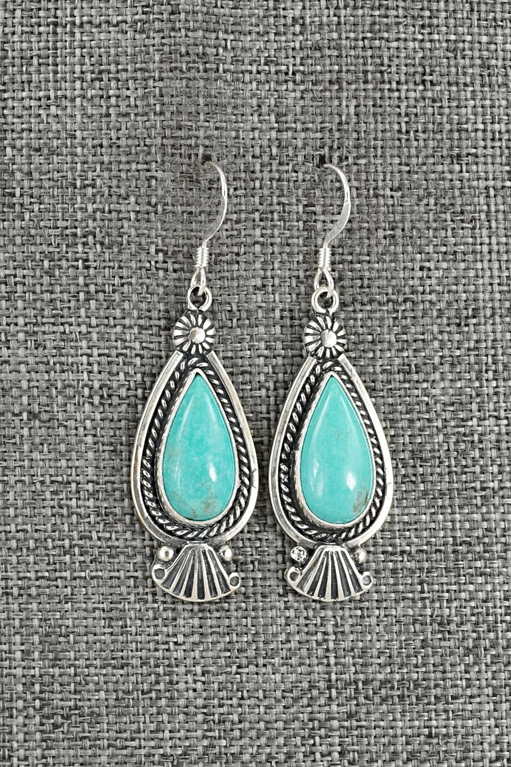 Turquoise & Sterling Silver Earrings - Verley Betone