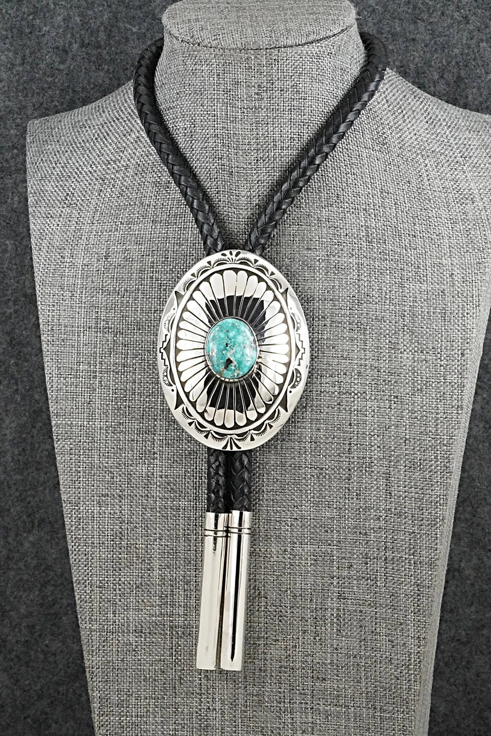 Turquoise & Sterling Silver Bolo Tie - Charlie John