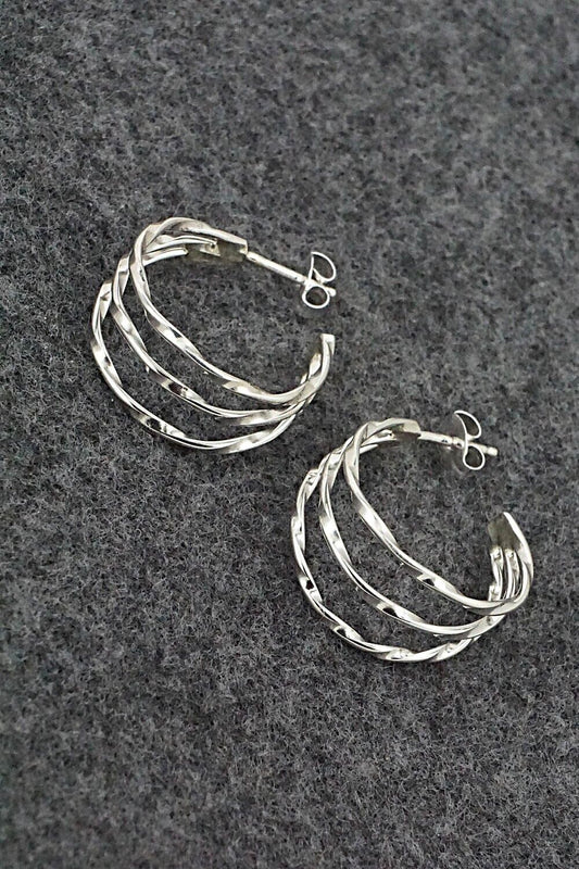 Sterling Silver Hoop Earrings - Elaine Tahe