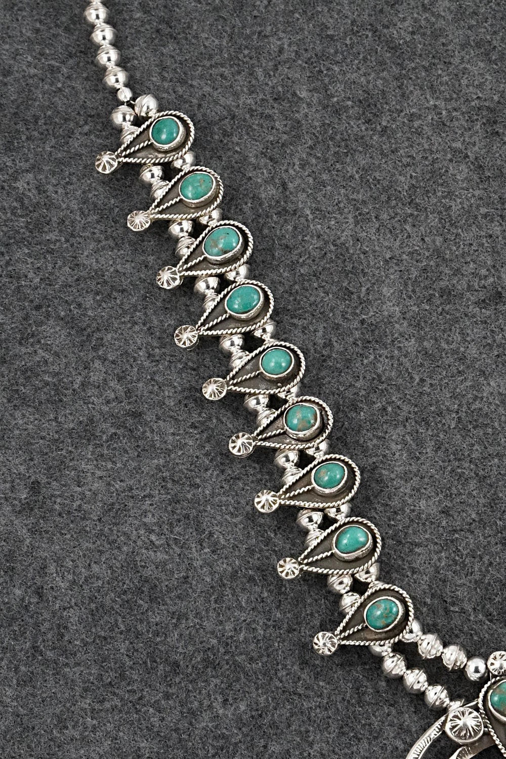 Turquoise & Sterling Silver Squash Blossom Set - Priscilla Reeder