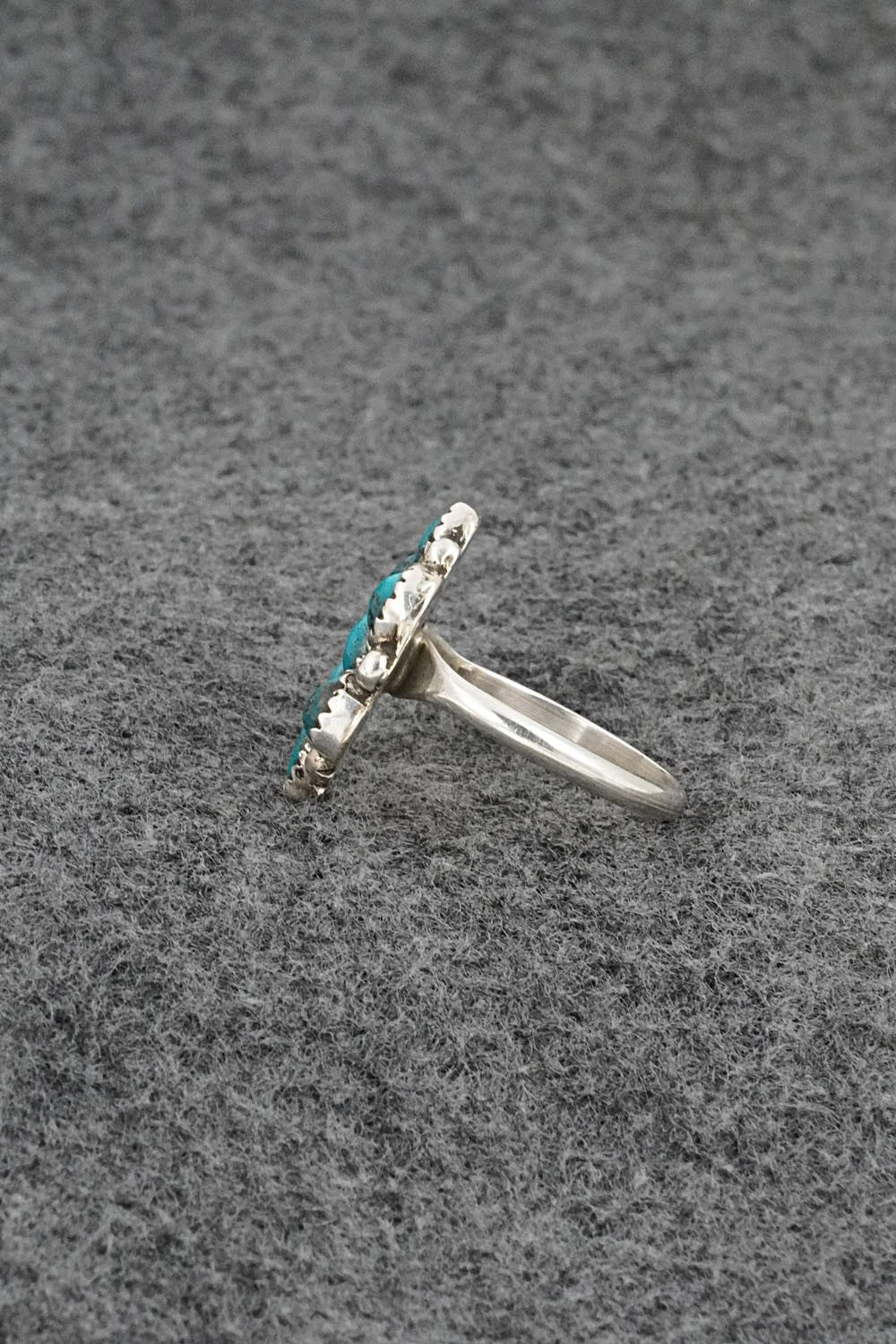Turquoise & Sterling Silver Ring - Priscilla Reeder - Size 8.25