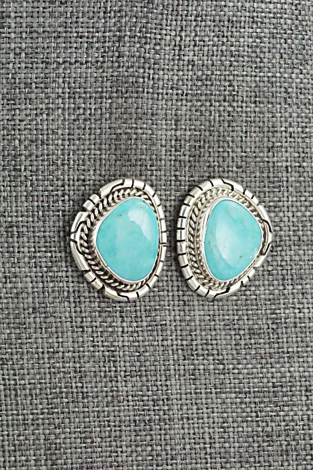 Turquoise & Sterling Silver Earrings - Peggy Skeets