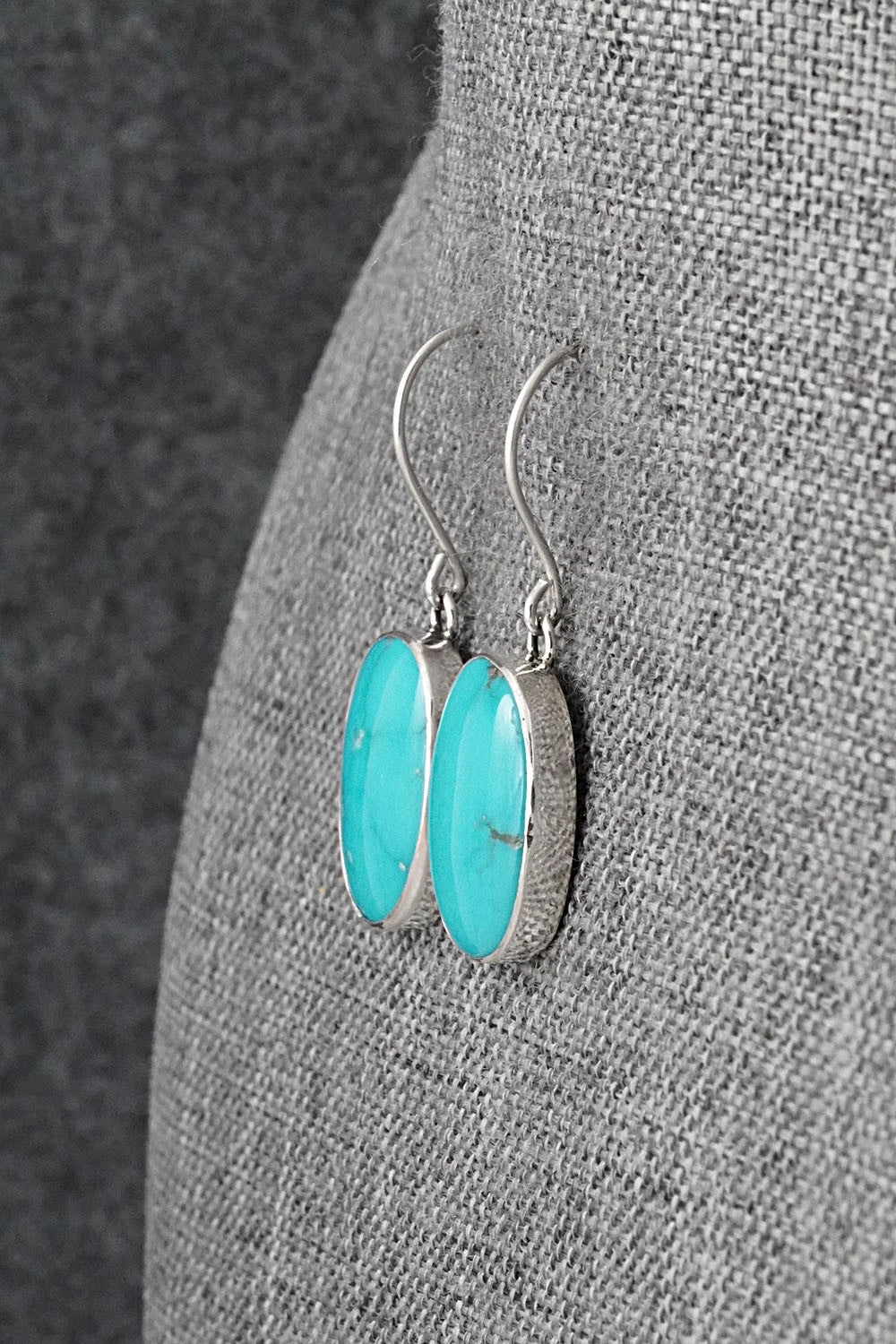 Turquoise & Sterling Silver Earrings - Eugene Gruber