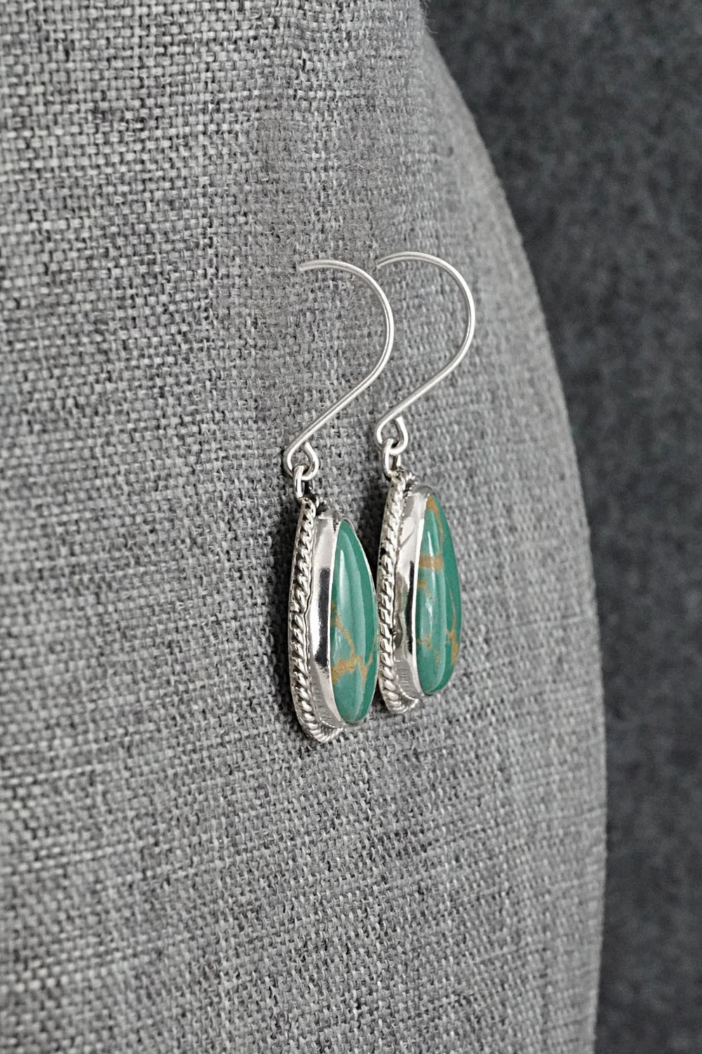 Turquoise & Sterling Silver Earrings - Eugene Gruber