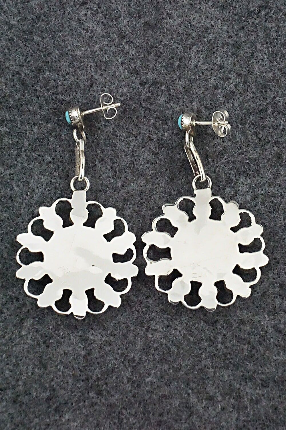 Turquoise & Sterling Silver Earrings - Yvette Kaamasee