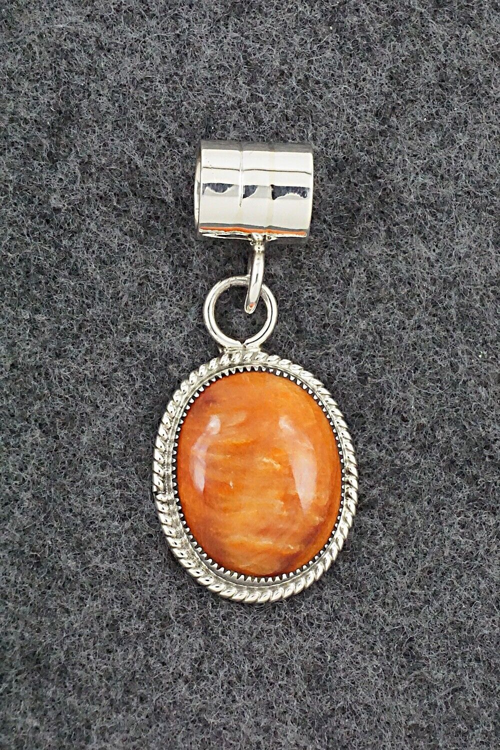 Spiny Oyster & Sterling Silver Pendant - Gregg Yazzie