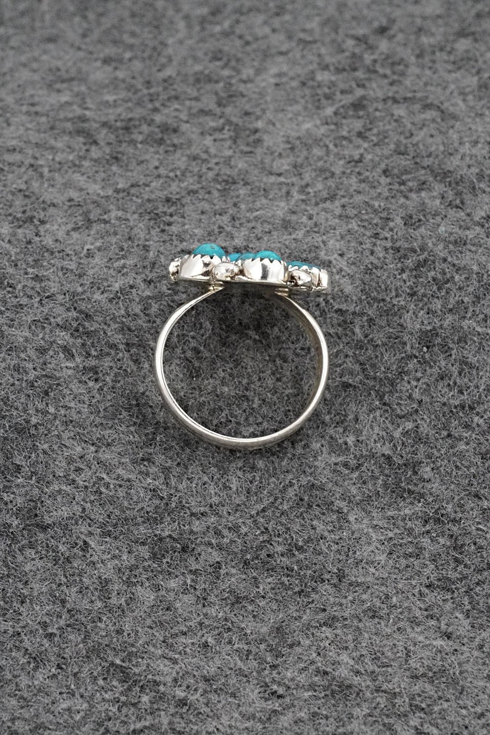 Turquoise & Sterling Silver Ring - Priscilla Reeder - Size 7.5