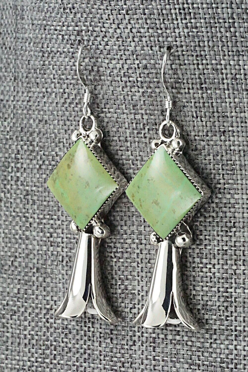 Gaspeite and Sterling Silver Earrings - Suzanna Johnson