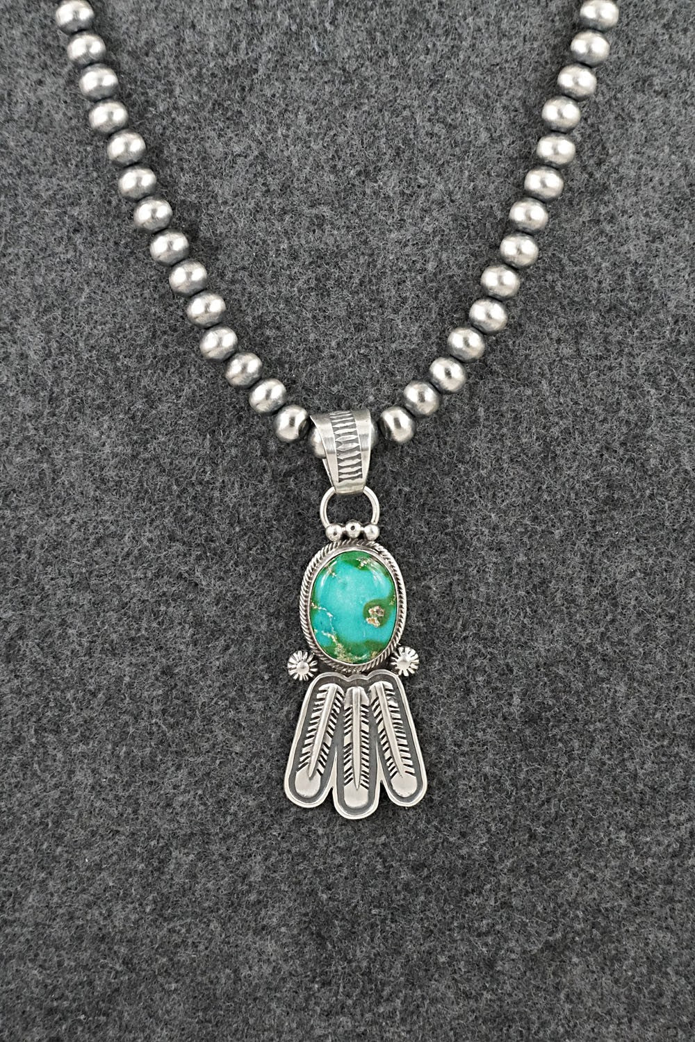 Turquoise & Sterling Silver Necklace - Verley Betone